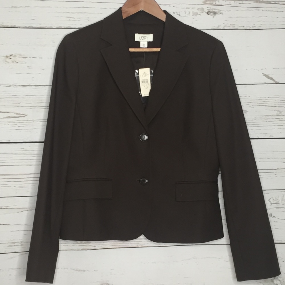 Ann Taylor LOFT Brown Blazer Size 10 NWT